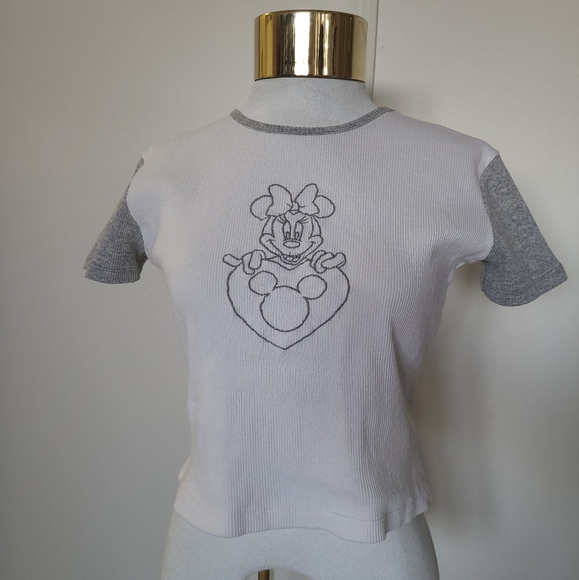 Mickey & Co. - Vintage Ribbed Cotton Minnie Mouse Baby Tee - Size M - Picture 3 of 11